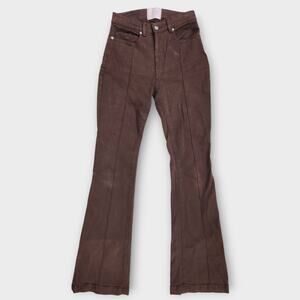 Revice Venus Flare Star Jeans Womens Tag27" Act 25" Hi-Rise Rear Stitching Brown